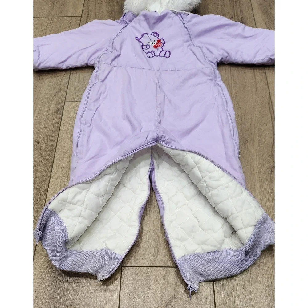Montgomery Ward Vintage Lilac Hooded Snowsuit‎ Bunting Baby Toddler 24 Months